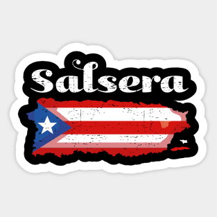 salsera - puerto rican flag - white design Sticker